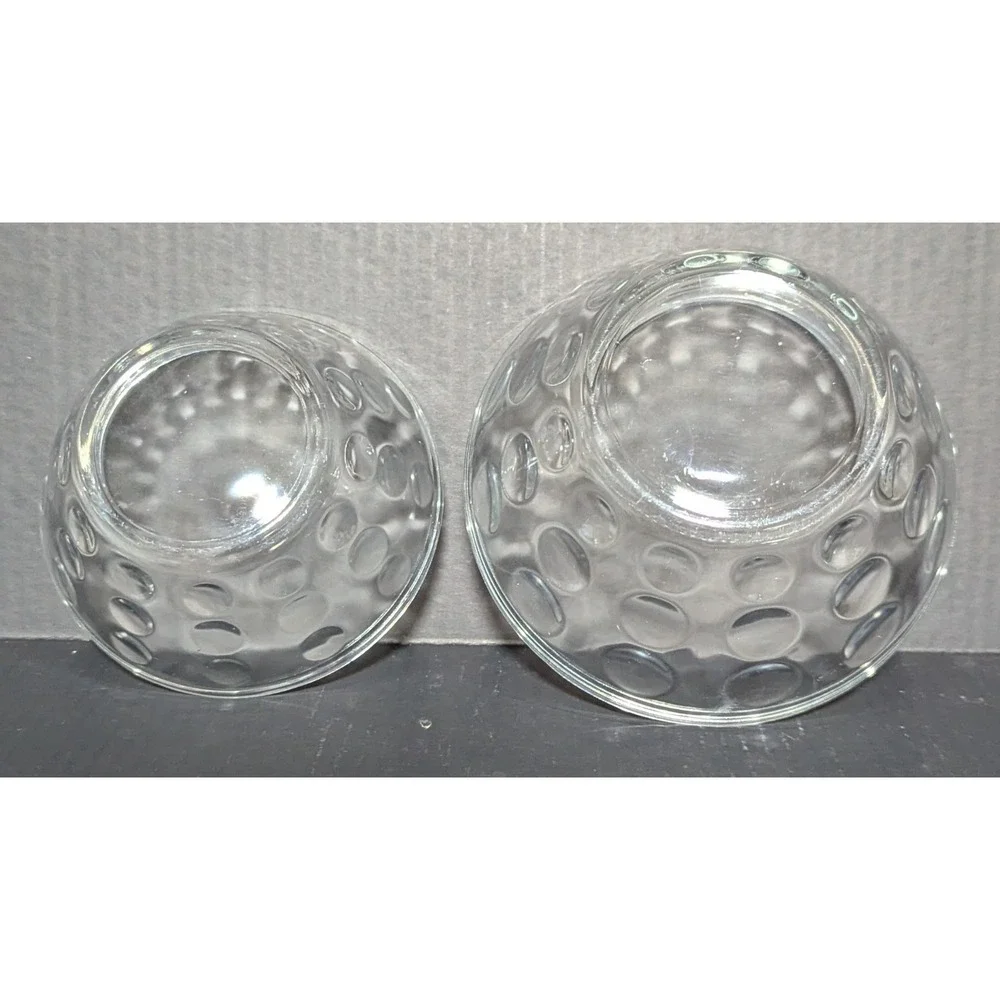 Vintage Hazel Atlas Raised Dot Nested Mixing Bowls Clear Set of‎ Five